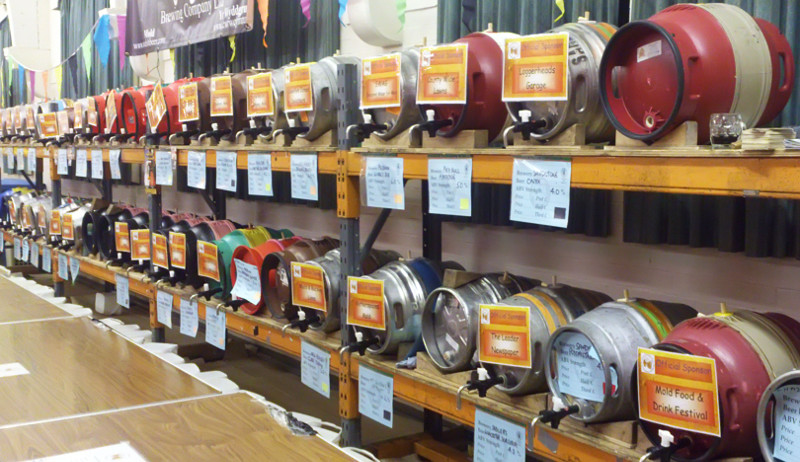 Ale casks on racking